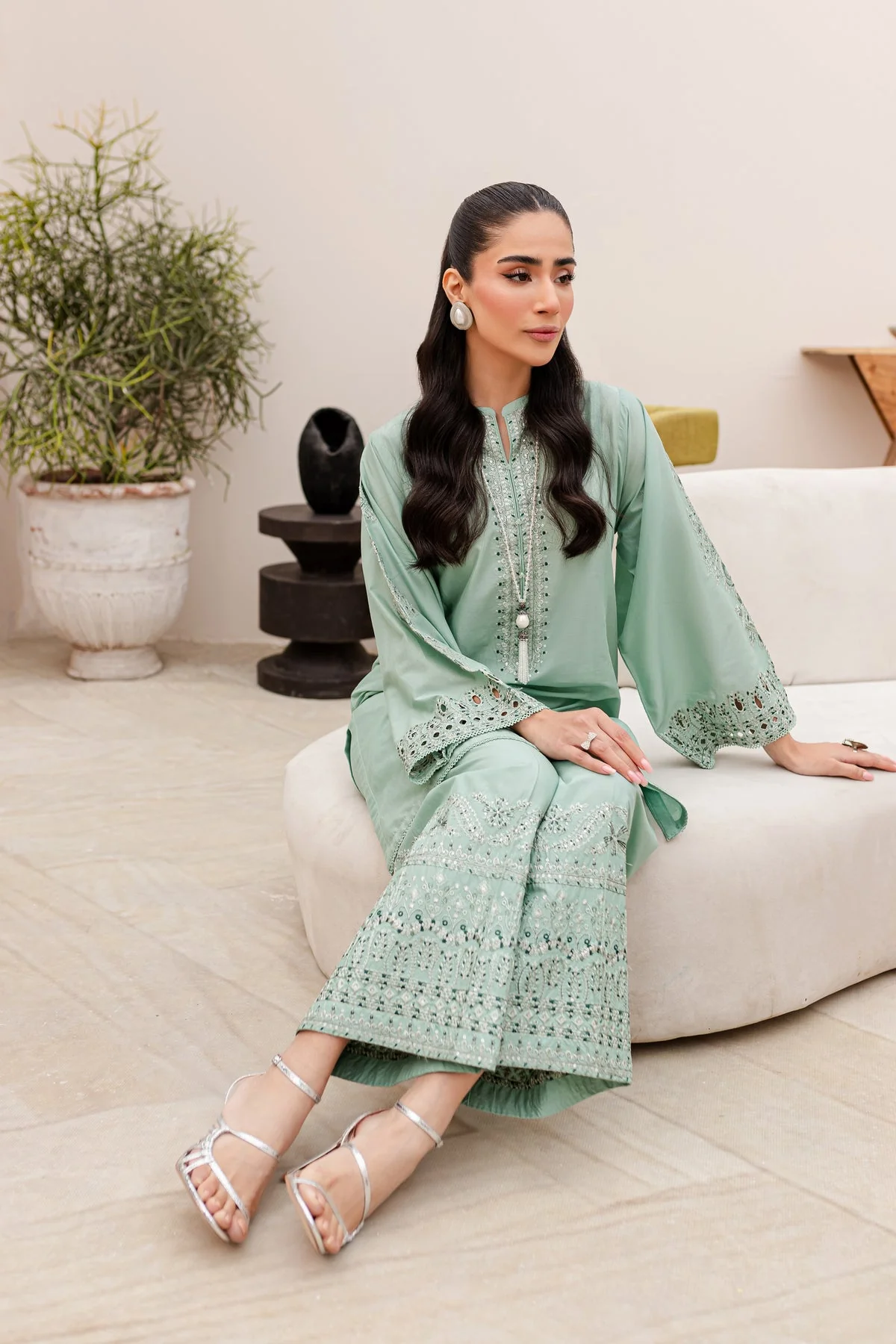 Best Seller - Alex - 2Pc Stitched Embroidered Dress - Image 5