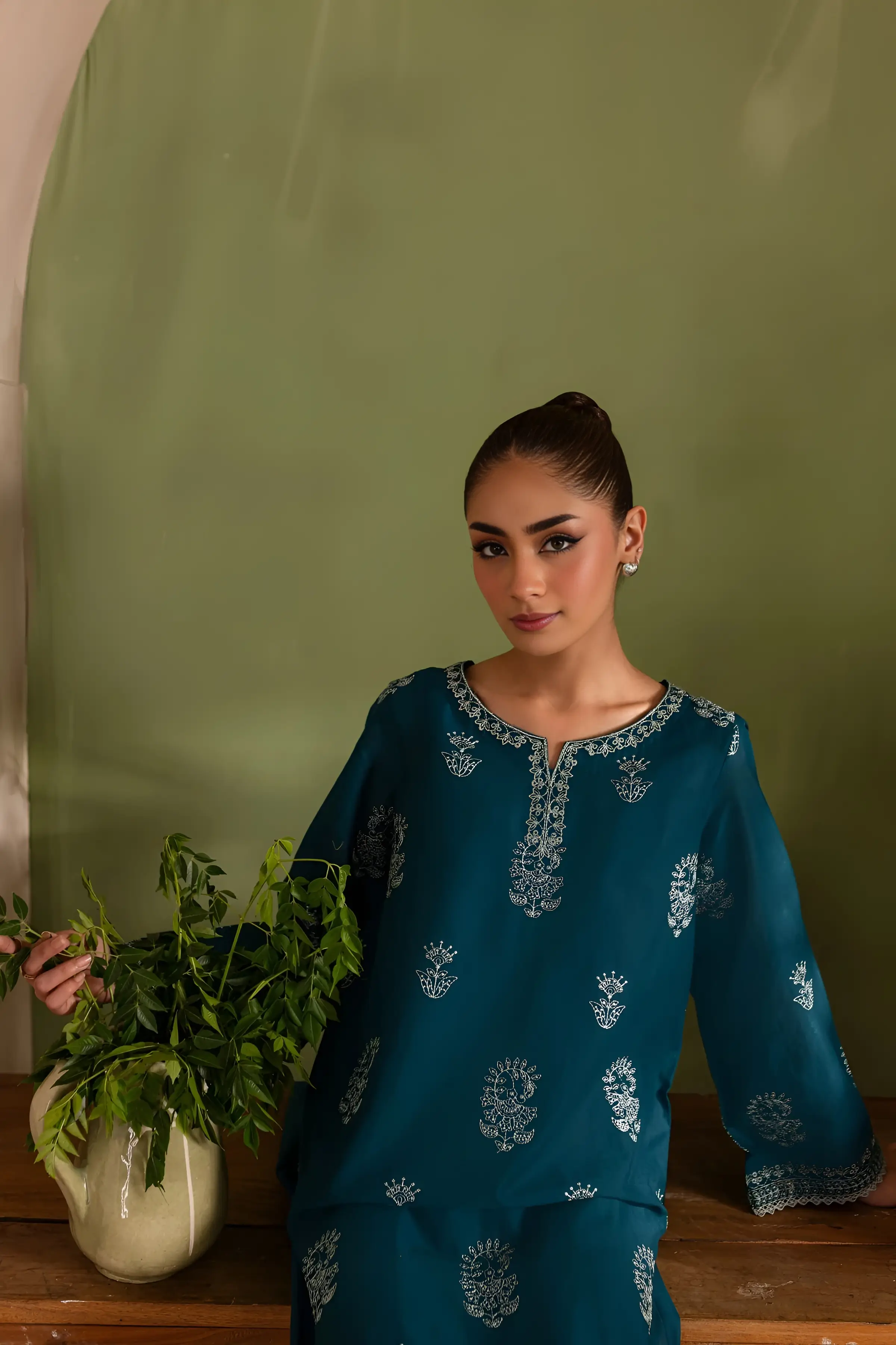 Best Seller - Aqua Beach - 2Pc Stitched Embroidered Dress - Image 5