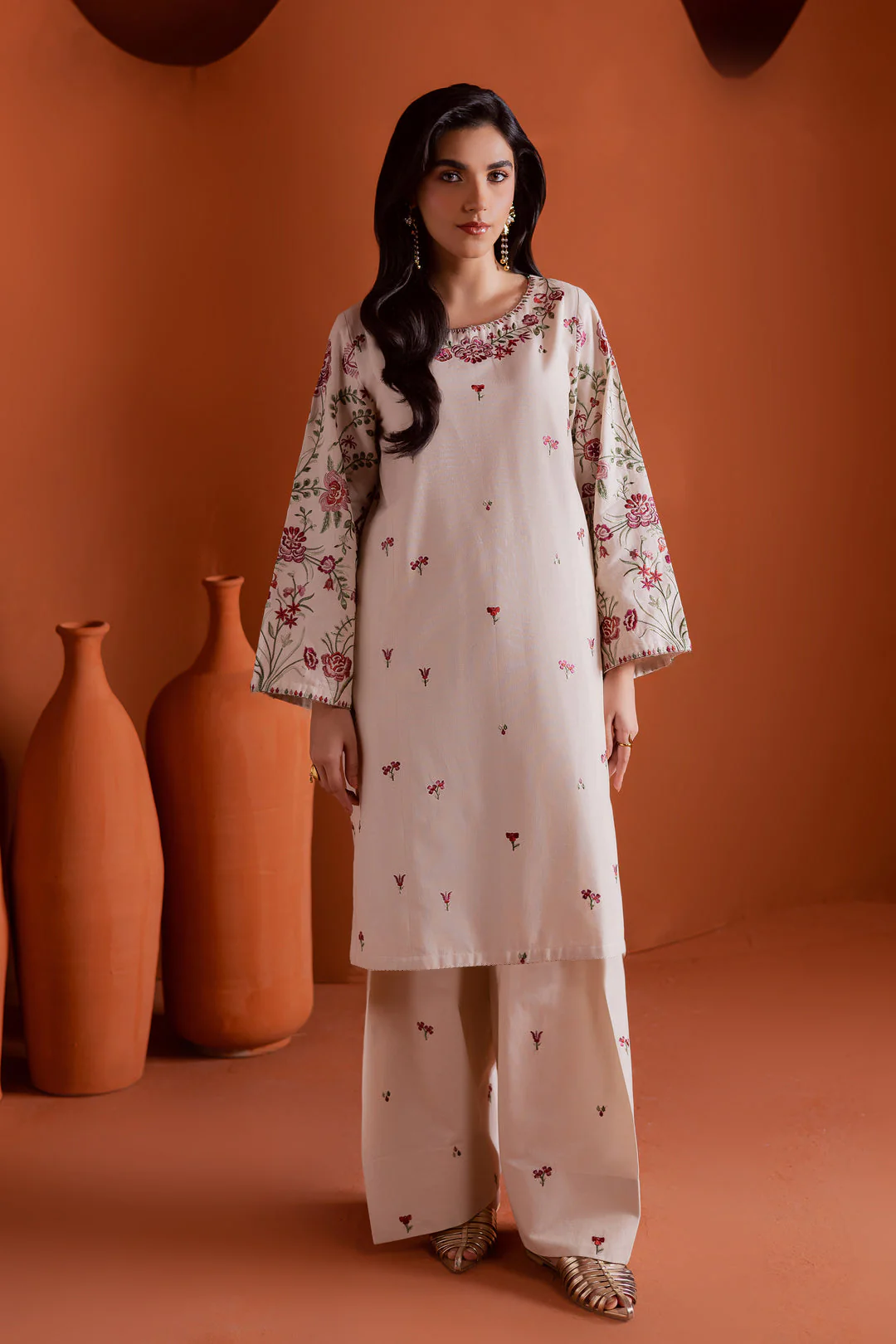 Best Seller - Colours - 2Pc Stitched Embroidered Dress - Image 3