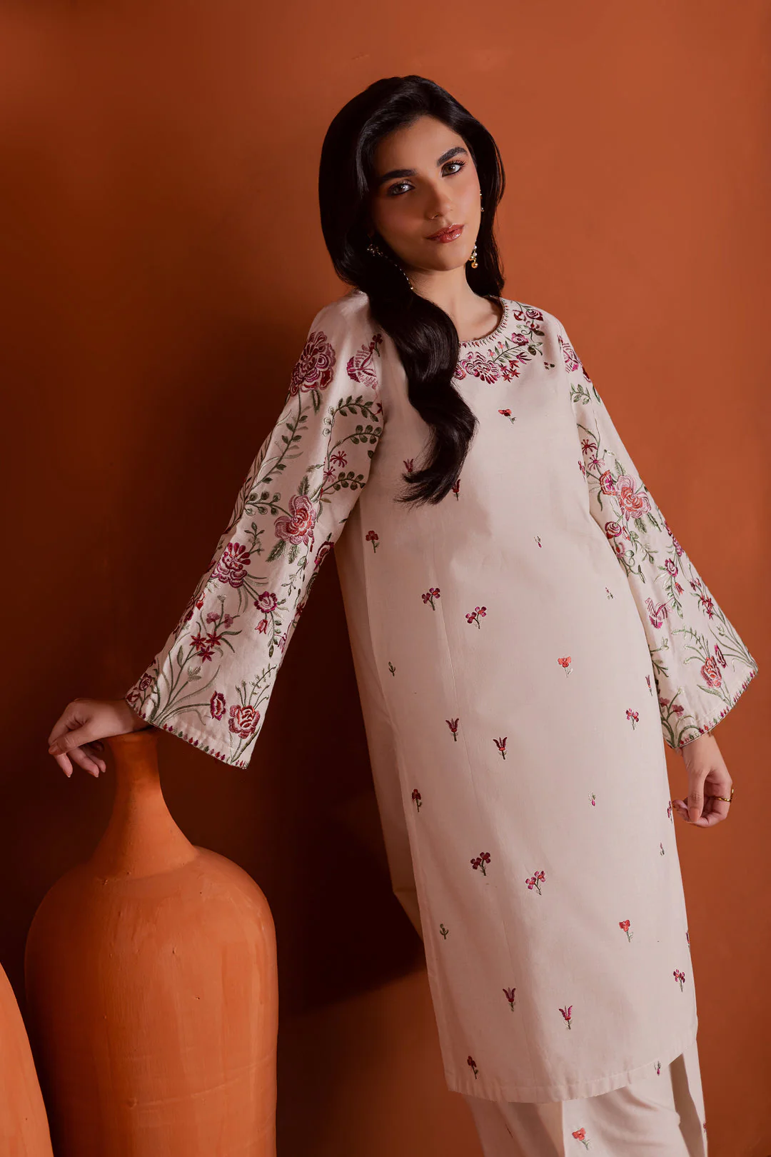 Best Seller - Colours - 2Pc Stitched Embroidered Dress - Image 5