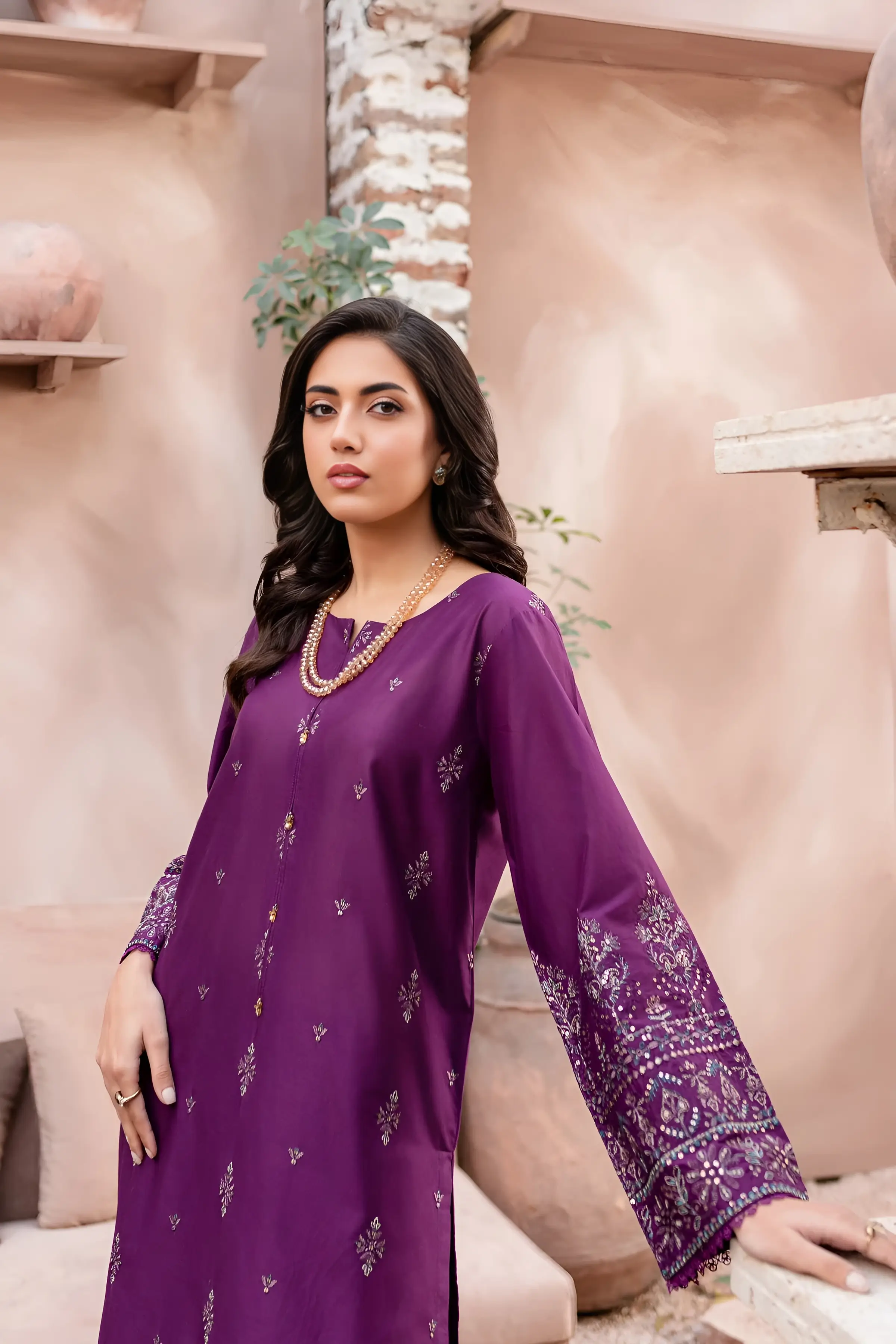 Best Seller - Eminence - 2Pc Stitched Embroidered Dress - Image 8