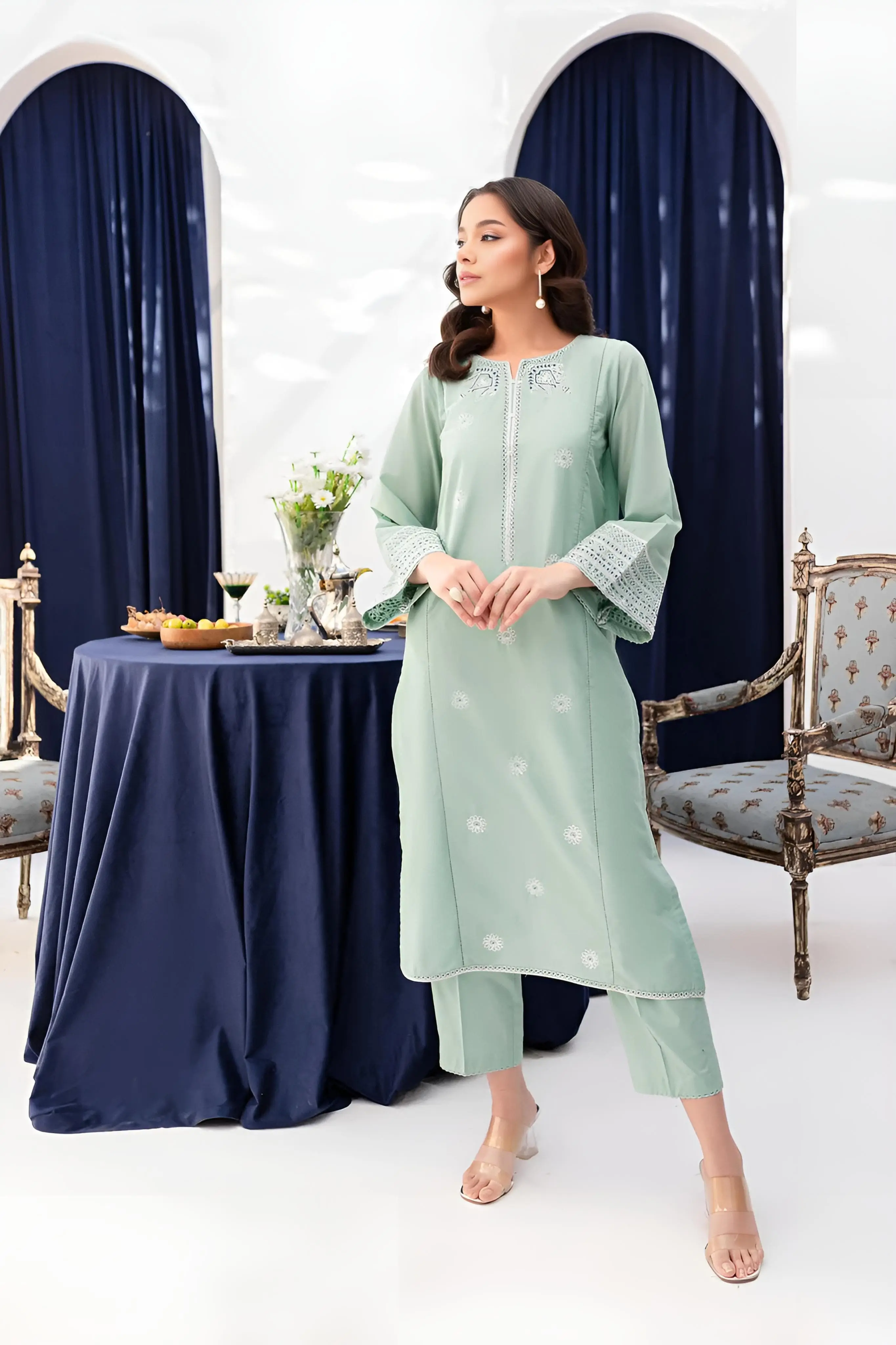 Best Seller - Opaline - 2Pc Stitched Embroidered Dress - Image 3