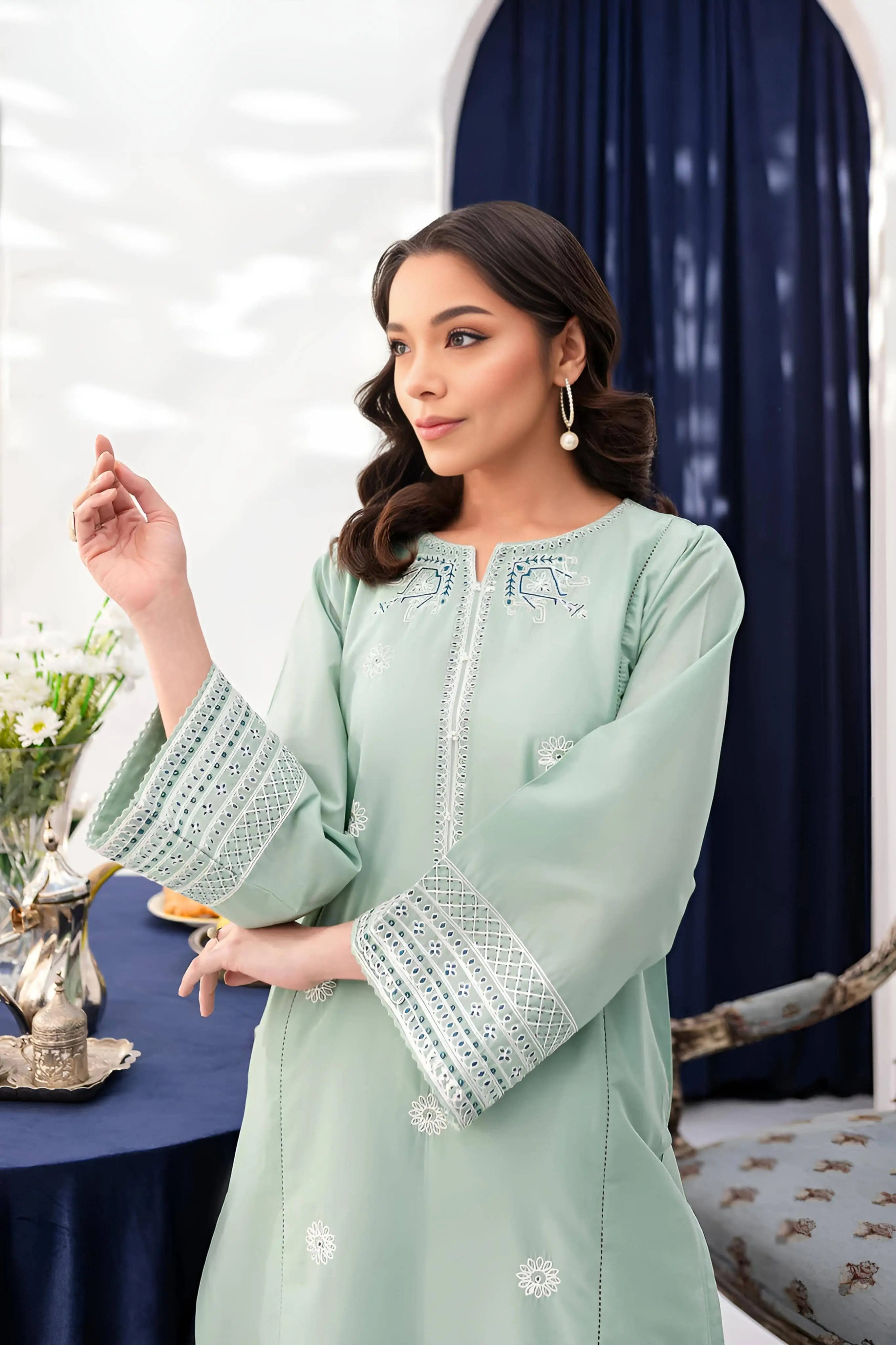 Best Seller - Opaline - 2Pc Stitched Embroidered Dress - Image 5