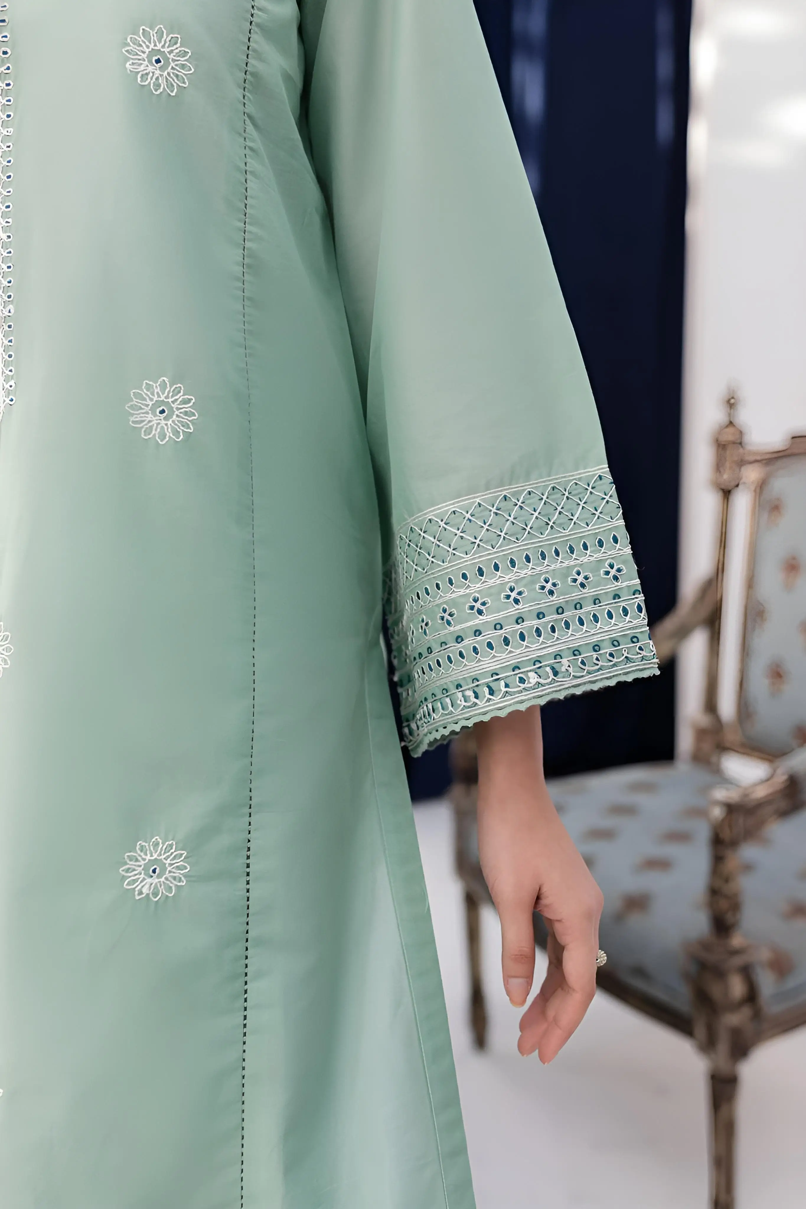 Best Seller - Opaline - 2Pc Stitched Embroidered Dress - Image 8