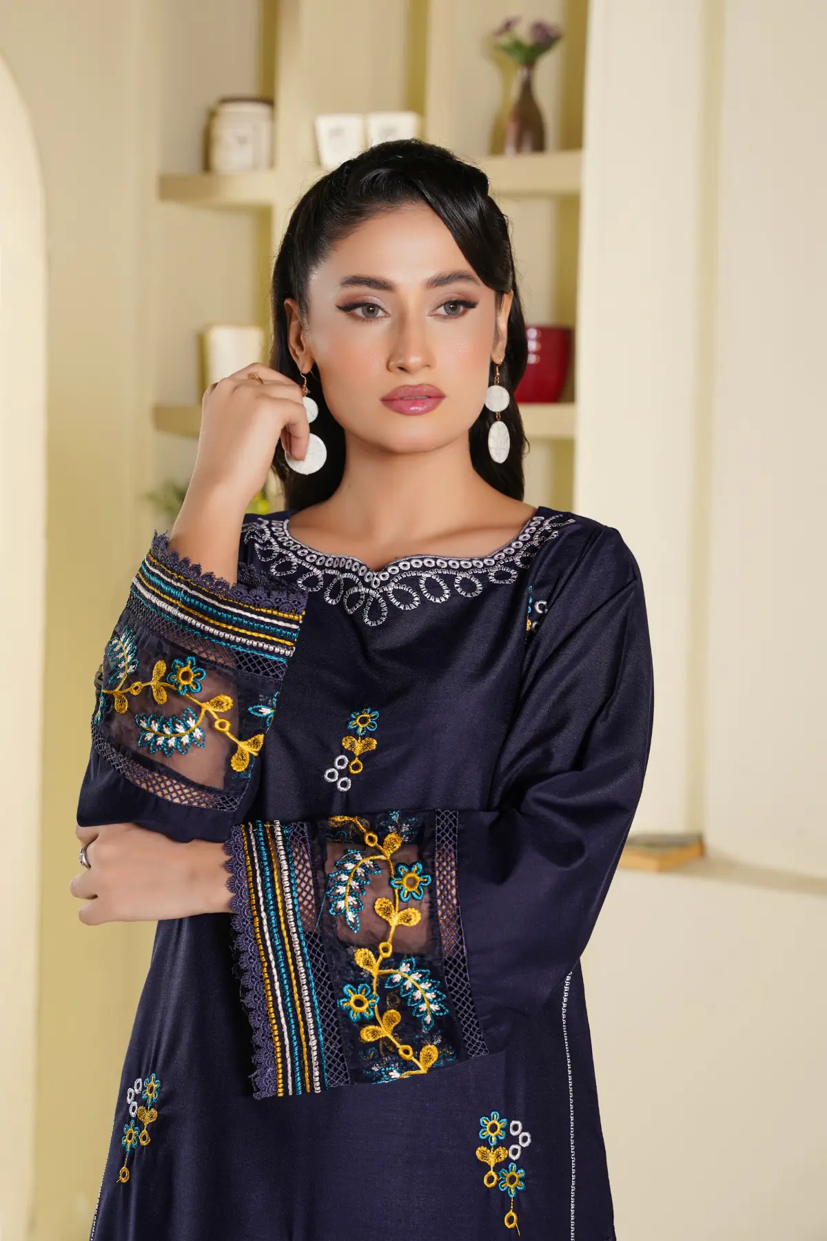 Best Seller - Reef - 2Pc Stitched Embroidered Dress - Image 3