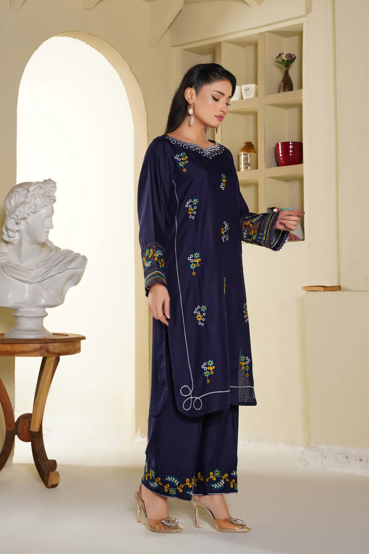 Best Seller - Reef - 2Pc Stitched Embroidered Dress - Image 4