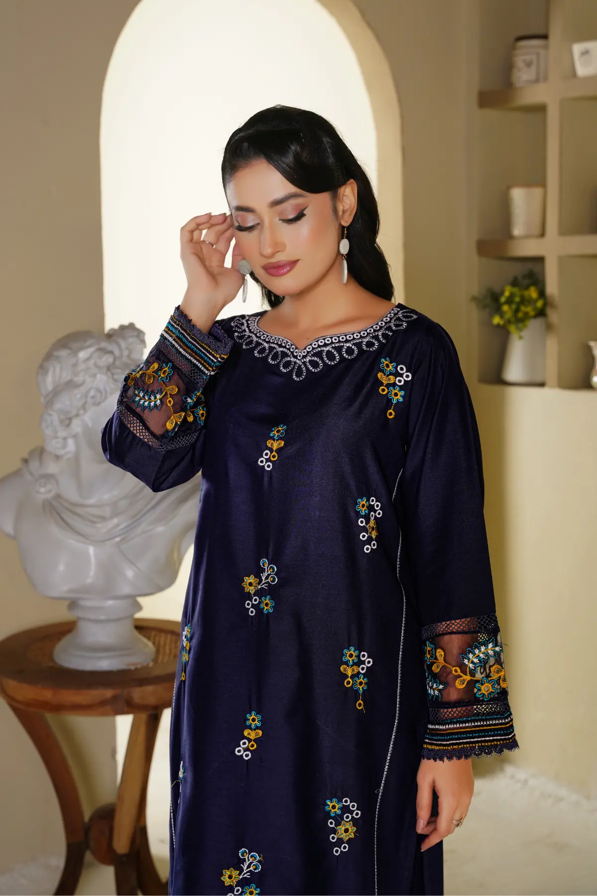 Best Seller - Reef - 2Pc Stitched Embroidered Dress - Image 7