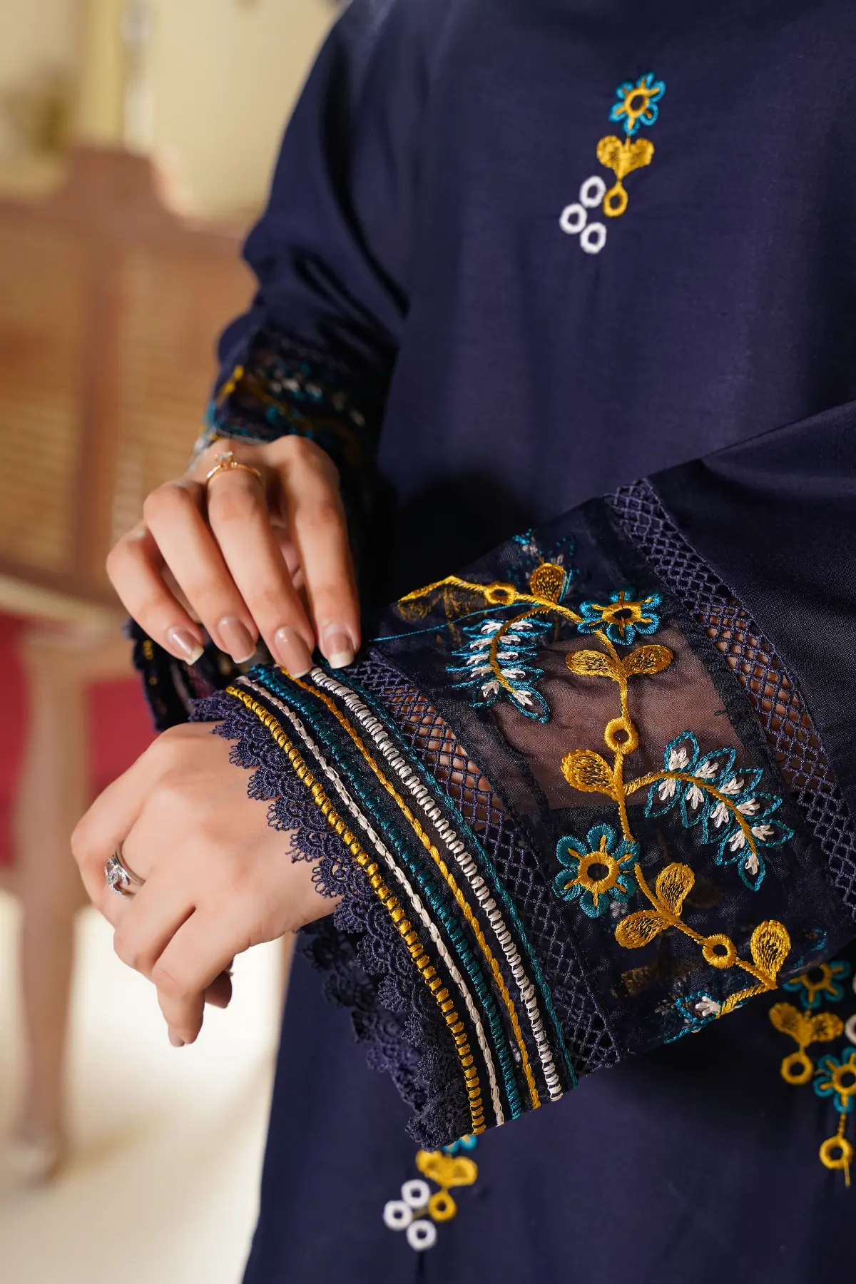 Best Seller - Reef - 2Pc Stitched Embroidered Dress - Image 9